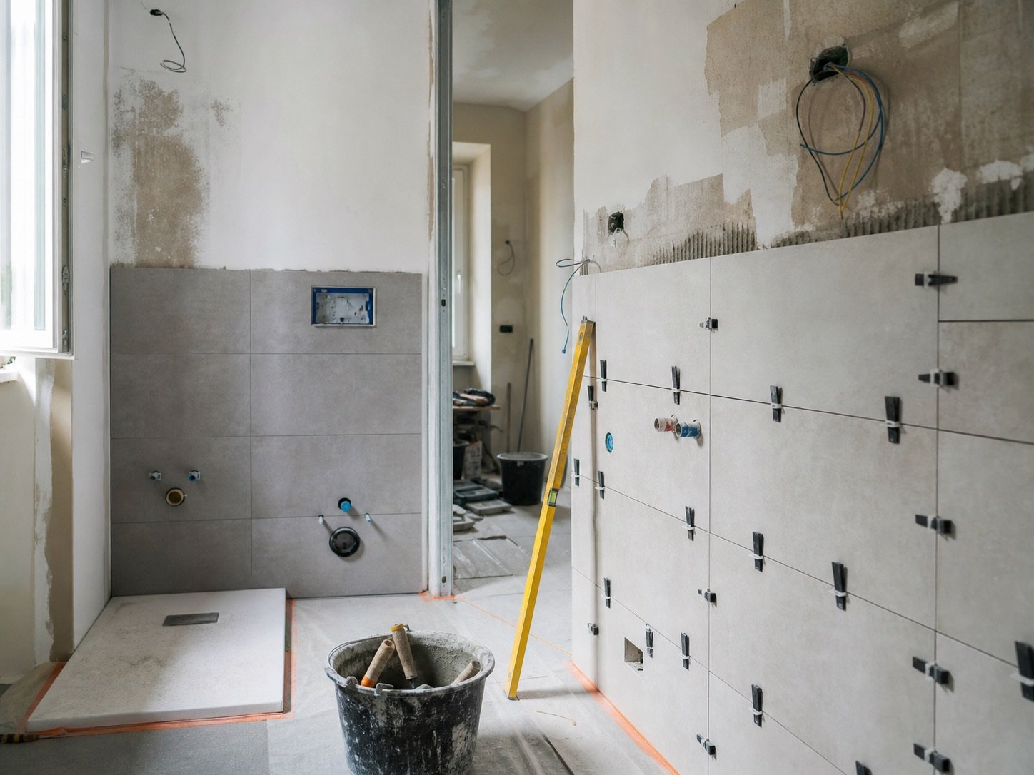 Ristrutturazione bagno cucina Bergamo con opere murarie ordinate: soluzione ordinata